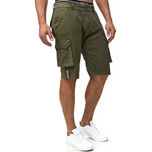 INDICODE Heren Coeur Cargo Shorts | Korte broek met 6 zakken van 98% katoen Army M
