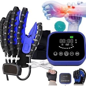 Rehabilitatie-Robothandschoenen, Vinger- En Handfunctie-Revalidatietrainer Voor PatiëNten Met Een Beroerte-Hemiplegie, Handtrainerhulpmiddelen, Meerdere Modi, Verlicht Vingerstijfheid,LeftXXL