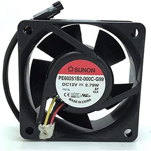 6025 double ball switch fan PE60251B2-000C-G99 12V 2.79W 6cm 3 Wire 4 Plug