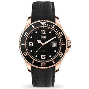 Ice-Watch - ICE steel Black Rose-Gold - Zwart unisekshorloge met siliconen armband - 016765 (Maat M)