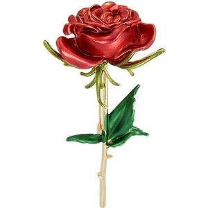 Klassieke geëmailleerde Rose Broche Vrouwen Alloy Rose Wedding Office Casual Broche Pin Fashion luxe bloem pin geschenk