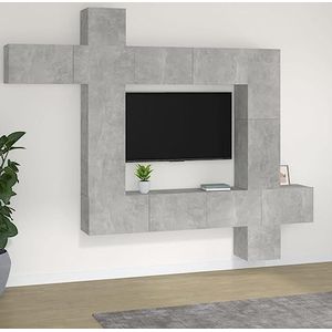 Meubels Home Gereedschap 9 Stuk TV Kast Set Beton Grijs Engineered Hout