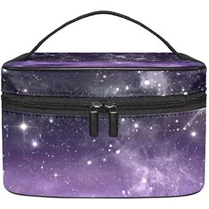 Starry Sky Space Purple Galaxy make-up organizer tas, reismake-up tas organizer case draagbare cosmetische tas voor vrouwen en meisjes toiletartikelen, Meerkleurig, 22.5x15x13.8cm/8.9x5.9x5.4in