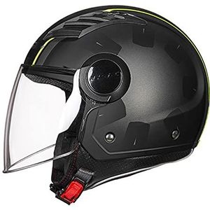Unisex-Volwassene Open Helm 3/4 Motorhelm Modulaire Halve Helm Met Zonneklep DOT/ECE Goedgekeurd Zomer Scooter Licht Bromfiets ATV Straat Helm Retro Vintage Stijl,Matt black,4XL