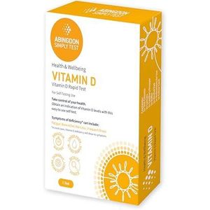 Abingdon Simply Test -Vitamine D Test Kit (1 Test), Tekortdetectie, Nauwkeurige Snelle Zelftest, CE-gecertificeerd & MHRA geregistreerd.