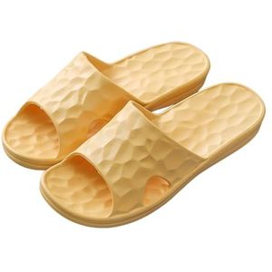 JadeRich Unisex Badkamer Slippers Sneldrogende Anti Skid Gezellige Douche Schoenen Voor Vrouwen Mannen Zwembad Strand Spa Slides, Geel, 3.5/4.5 UK