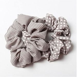Hoofdbanden ​Voor Dames 2 stks/partij strepen en stippen elastische scrunchies haarband haar touw stropdas mode stipe for vrouwen meisjes Haarband (Size : Brown)