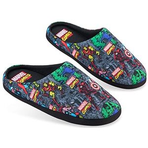 Marvel Heren Slippers Avengers Captain America Spiderman Iron Man Marvel Comic Novelty Slippers, Multi kleuren, 43.5 EU