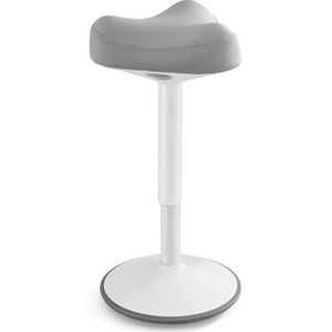 SONGMICS kruk, stakruk, 360° kantelbaar, bureaustoel, in hoogte verstelbaar 58-83 cm, groot onderstel, antislip, modern, grijs OSC008G01
