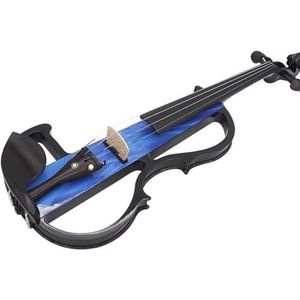 Viool Muziekinstrument 4/4 Elektrische Viool Esdoornpaneel Elektrische Vioolset Met Kofferaccessoires Professionele Elektrische Viool Voor Oefenen (Color : Blue)