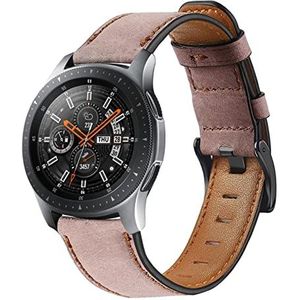 EDVENA Lederen band compatibel met Samsung Galaxy horloge 3 45 mm / 46 mm/versnelling S3 grens 22mm armband Huawei horloge GT-2-2E-PRO 46 mm riem (Color : Pink, Size : Galaxy watch 46mm)
