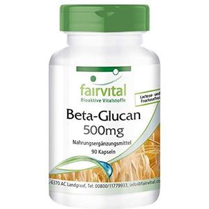 Fairvital | Bèta-glucaan capsules - 500mg bèta glucanen per capsule - HOOG GEDOSEERD - 70% polysachariden van haver - VEGAN - 90 capsules