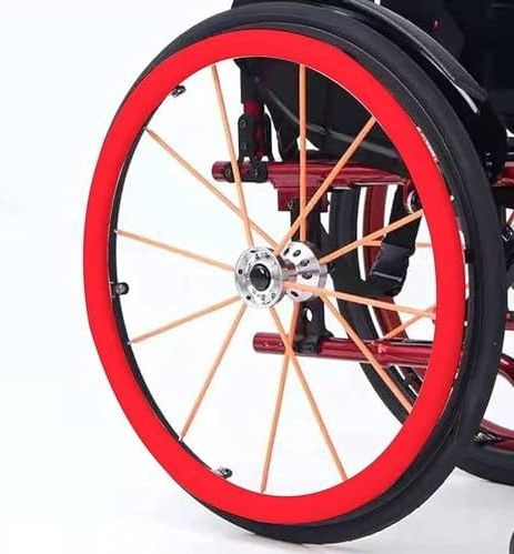 Rolstoelhoes, rolstoel achterwielhoes beschermhoes, rolstoelaccessoires 1 paar antislip slijtvaste handdrukhoes (kleur: rood, maat: 61 cm)