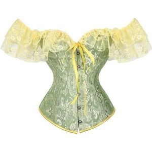 Corsettops for dames - Shapewear Overbust Lingerie Renaissance Design for dagelijks gebruik of speciale gelegenheden(Green,6XL)