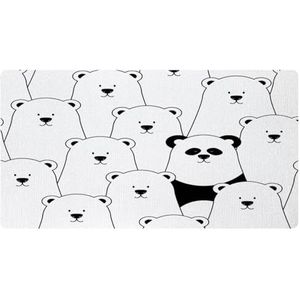 VAPOKF Witte ijsbeer en panda keukenmat, antislip wasbaar vloertapijt, absorberende keukenmatten loper tapijten voor keuken, hal, wasruimte