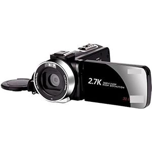 Videocamera Vlogcamera Recorder 2.7K Outdoor Vlog Camcorder for Fotografie 16X Zoom Video Recorder Draaien Touchscreen Selfie Digitale Camera Thuisgebruik(128G SD Card,Blue)