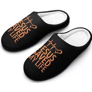 God Saved My Life Katoenen Slippers Voor Vrouwen Warme Anti-Slip Rubberen Zool Huisschoenen Voor Indoor Hotel 11-12 (42-43)