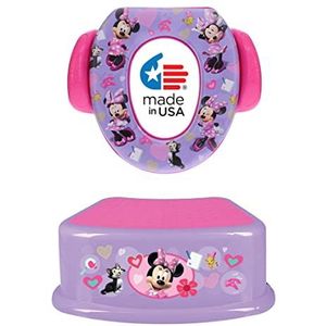 Disney Minnie Mouse 2 Pc""Happy Helpers"" Essential Potty Training Set - Soft Potty Seat, Step Stool