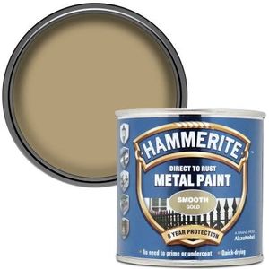 Hammerite Direct naar roest metaalverf - gladde gouden afwerking 250ML