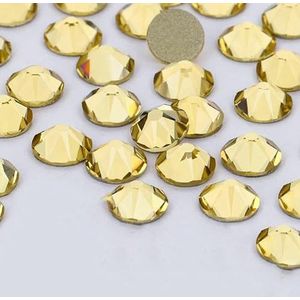 2088 DIY kristal nageldecoraties zonder hotfix, 8 grote en 8 kleine strass steentjes, platte achterkant, plaknagels voor nagelkunst - Jonquil - SS20-1440 stuks