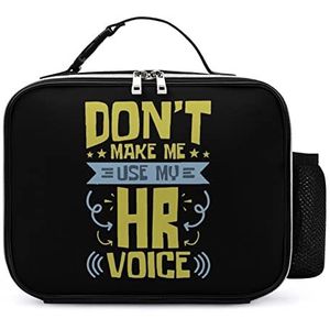 Human Resources HR Voice Draagbare Geïsoleerde Lunch Tassen Box Tote Volwassenen Koeltas voor Mannen & Vrouwen Werk Picknick