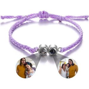 REEG Aangepaste Gepersonaliseerde Foto Tekst Projectie Geweven Mannen En Vrouwen Armbanden Kerst Paar Vrienden Herinneringen Serie Sieraden, Metaal