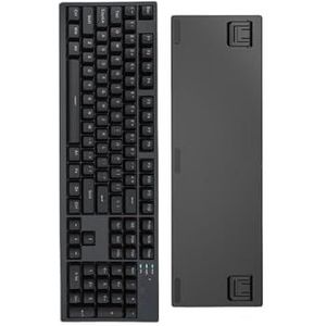 QPSJXN Bedrad mechanisch toetsenbord, volledige grootte, met 104 toetsen, voor kantoor- en gaming-ABS-shine-through-keycaps-pc en laptops (zwart-blauwe schakelaar)