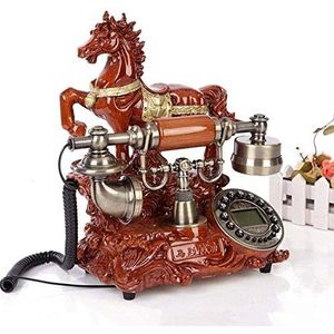 Telefoon Thuistelefoon Retro vaste telefoon met nummerherkenningsknop en klassieke metalen beltonen in de kronkelige stijl van de jaren 1920 met moderne elektronische beltelefoons voor thuiskeuken Ho