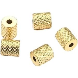 10 stuks roestvrij stalen cilinder buis kraal vergulde spacer dot kralen voor armband vriendschap sieraden maken ketting metalen zaad-G raster