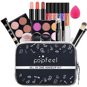 FantasyDay Make-upset, 20-delig, complete make-upset, cosmeticapalet, set met oogschaduw, concealer, lippenstift, lippenstift, cosmetische borstel, etui