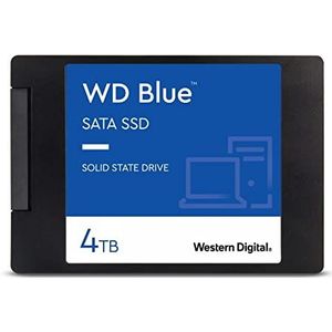 Western Digital WD Blue SATA SSD 4 TB 2,5'' behuizing (leessnelheden tot 560 MB/s en schrijfsnelheden tot 530 MB/s, tot 600 TBW, met 1,75 miljoen uur MTTF) Blauw