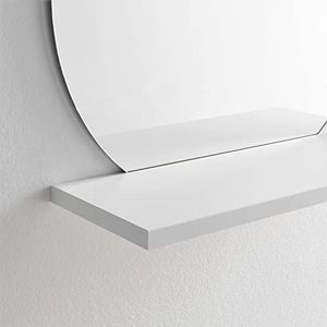 ARHome Ronde spiegel met plank, 60 x 60 x 22 cm, spiegel met plank (60 x 60 x 22, matwit)