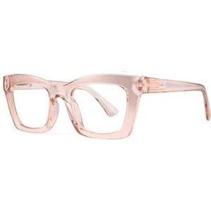 XYZ Eyewear Leesbril Zwart - Dames - Heren - Leesbrillen - Trendy - Lees bril - Leesbril met sterkte - Voordeel - Groot Montuur - Met sterkte (Roze, Sterkte +3.50)