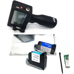 Mini Inkjet Printer 4.3 Inch Touchscreen Draagbare Inkjet Printer QR Code/Label Printer Inkjet USB Handheld Inkjet Printer 12.7 inkt instelbare afdrukhoogte(1 printer 2 Ink)