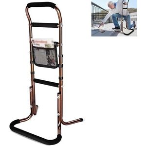 Bed Rails voor Ouderen, Stoel Stand Assist voor Senioren met Opbergzak, Verstelbare Hoogte Cane, Draagbare Mobiliteitshulpmiddelen Couch Sofa Gehandicapten Ondersteuning Handgrepen Valbescherming