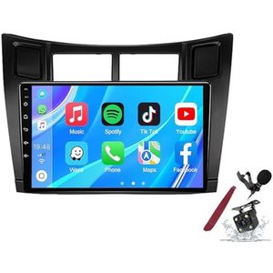 Android 14 Autoradio Sat Navi voor T-oyota Yaris(2005-2012) 9 Inch Touchscreen Multimedia Speler met Draadloze Carplay GPS Navigatie FM RDS Bluetooth 5G-WiFi SWC DSP,M150s