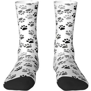 Hondenpootafdruk, compressiesokken, crew-sokken, casual sokken voor volwassenen, sportsokken