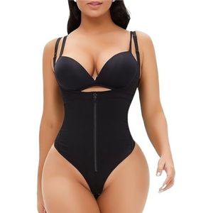 KIRYU String Bodysuit voor Vrouwen Buikcontrole Fajas Colombianas Shapewear BBL Stage 2 Postoperatie Compressie Body Shaper, Zwart, M