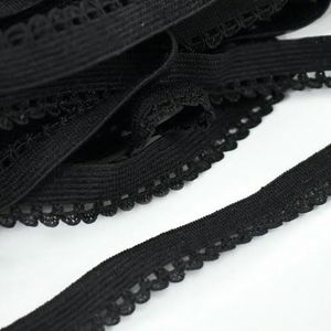 20/50 Meter 10mm Elastische Band Decoratieve Stretch Lint Tape Ondergoed Kleding Bh Band Kant Trimmen DIY Naai Accessoires-Zwart-10mm-50 Meter