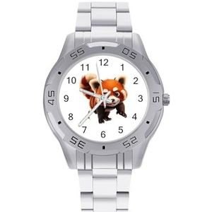 Cartoon Rode Panda Mannen Zakelijke Horloges Legering Analoge Quartz Horloge Mode Horloges