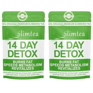 Detox thee voor afvallen, 14 dagen kruidenthee voor gewichtsverlies, thee om af te vallen, 14 zakjes Natural Diet Slim afslankende thee, zachte ontgifting en reiniging, gewichtsvermindering afbraak