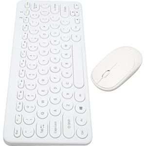 78 Toetsen Toetsenbord Muis Combo, 2.4G Draadloze Toetsenbord Muis Combo Mute Knop 2.4G Draadloze Ergonomie voor Kantoor (Wit)