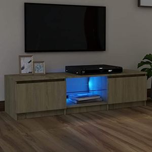 DIGBYS TV Kast met LED Verlichting Sonoma Eiken 140x40x35,5 cm