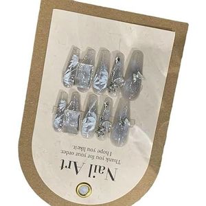 10 stuks pers op nagels lange doodskist vierkante nepnagels(Long ellipse)