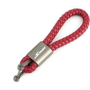 BCOTNHZT Voor YH SMAX155 2020 2021 2022 2023 Motorfiets Accessoires CNC Gevlochten Touw Sleutelhanger Sleutelhanger, Donkerrood, Eén maat
