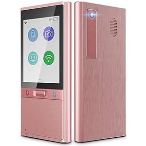 Voice Translator Device Ondersteuning 107 Talen Two Way Instant Vertaling, 5 Megapixels Camera voor Foto Vertaling, Wereldwijde WiFi/Hotspot, Roze Decoration