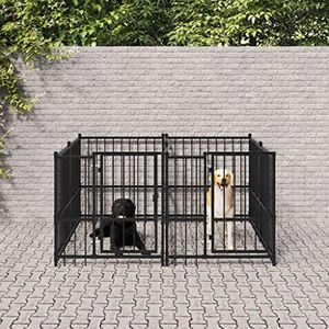 Dieren & Dierenbenodigdheden -Outdoor Hondenkennel Staal 3,75 m-Dierbenodigdheden