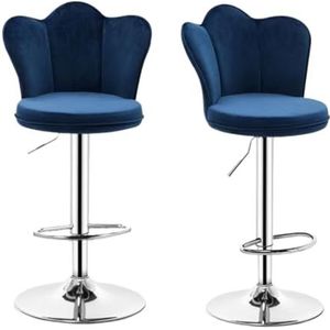 Bistrokruk Barkrukken Barkruk Crown Shape Barkrukken Set Van 2 Hoge Kruk Barstoel Met Voetsteun Draaibare Hefbare In Hoogte Verstelbare Barstoel Barstoelen(Blue)