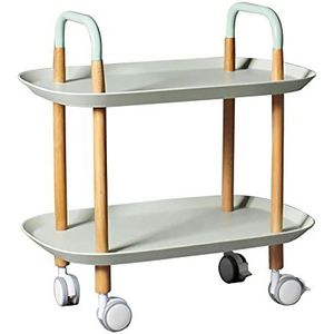Prachtige Scandinavische bijzettafel, opbergplanken voor thuis, eenvoudige mobiele salontafel in de woonkamer, hoekbank met wielen, trolley (kleur: A, maat: 2 niveaus)
