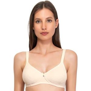SÌèLEI, Semi-gevoerde beha zonder beugel, van biologisch katoen, 100% natuurlijk, ontworpen in Italië, ecru melange, 75C